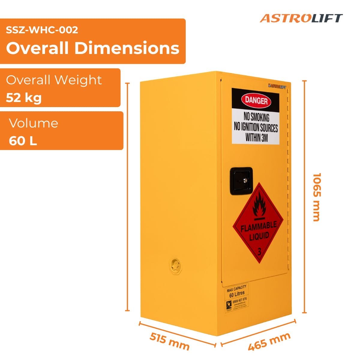 Buy Flammable Storage Cabinet  in New Products available at Astrolift NZ